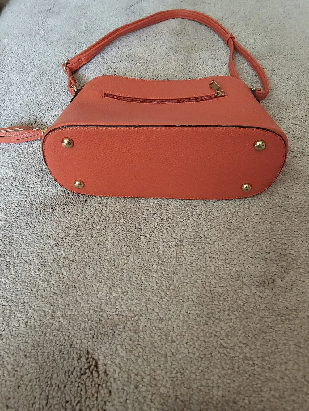 Orange Leather Look Bag